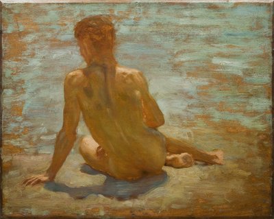 Schets van naakte jeugd (studie voor ochtendgloren), c.1921 door Henry Scott Tuke